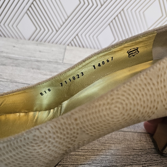 BRUNO MAGLI Embroidered Fabric Pumps Heels Made in Italy Cream 10 B - Picture 6 of 13